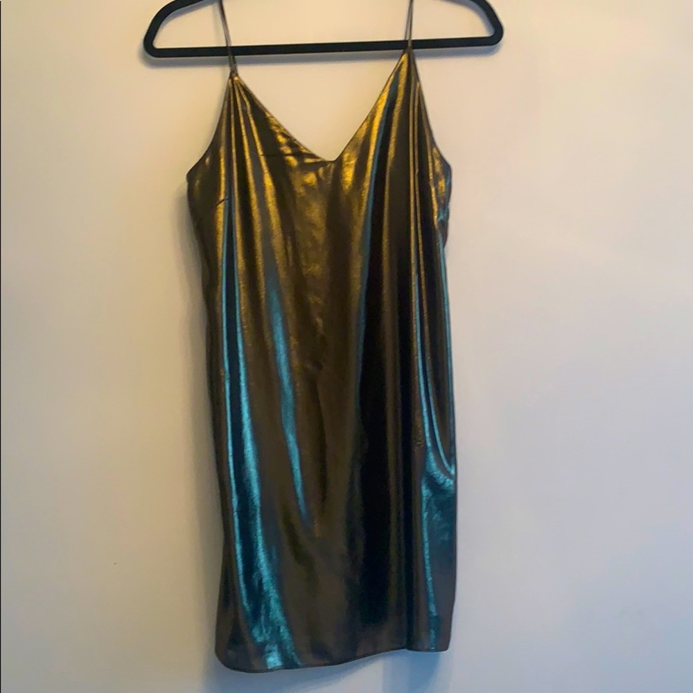 Gold Metallic Aritzia Dress, mini